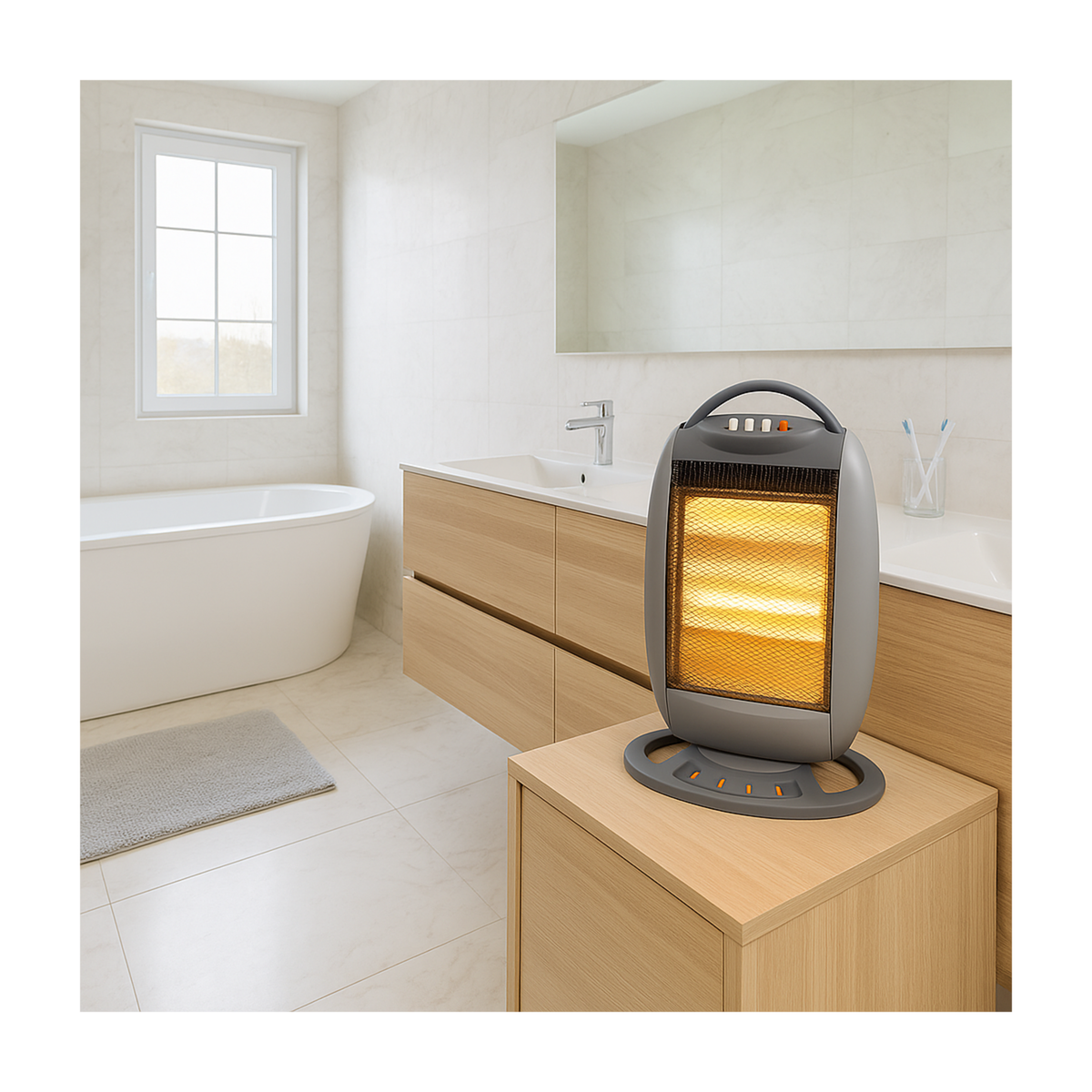 NIKLAS Chauffage infrarouge Oscillant 1200W Classic Electrique Anti basculement NIKLAS