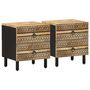 Voir la diapositive 1 : VIDAXL Tables de chevet 2 pcs noir bois de manguier massif brut