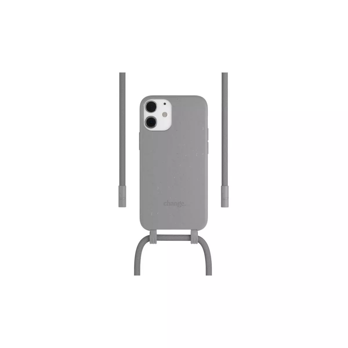 WOODCESSORIES Coque collier iPhone 12 mini Tour de cou Bio gris