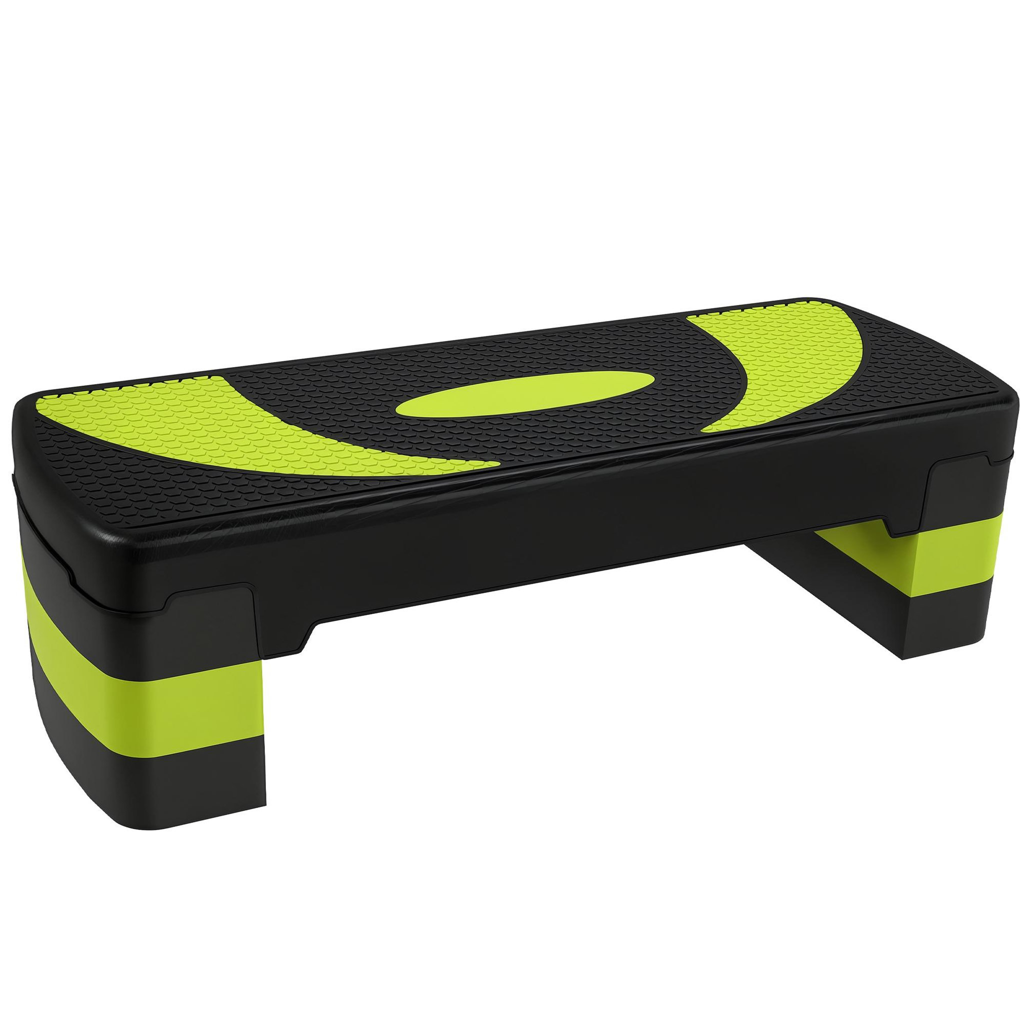 HOMCOM Stepper fitness aérobic hauteur réglable surface antidérapante 80 x 31 x 20 cm noir vert