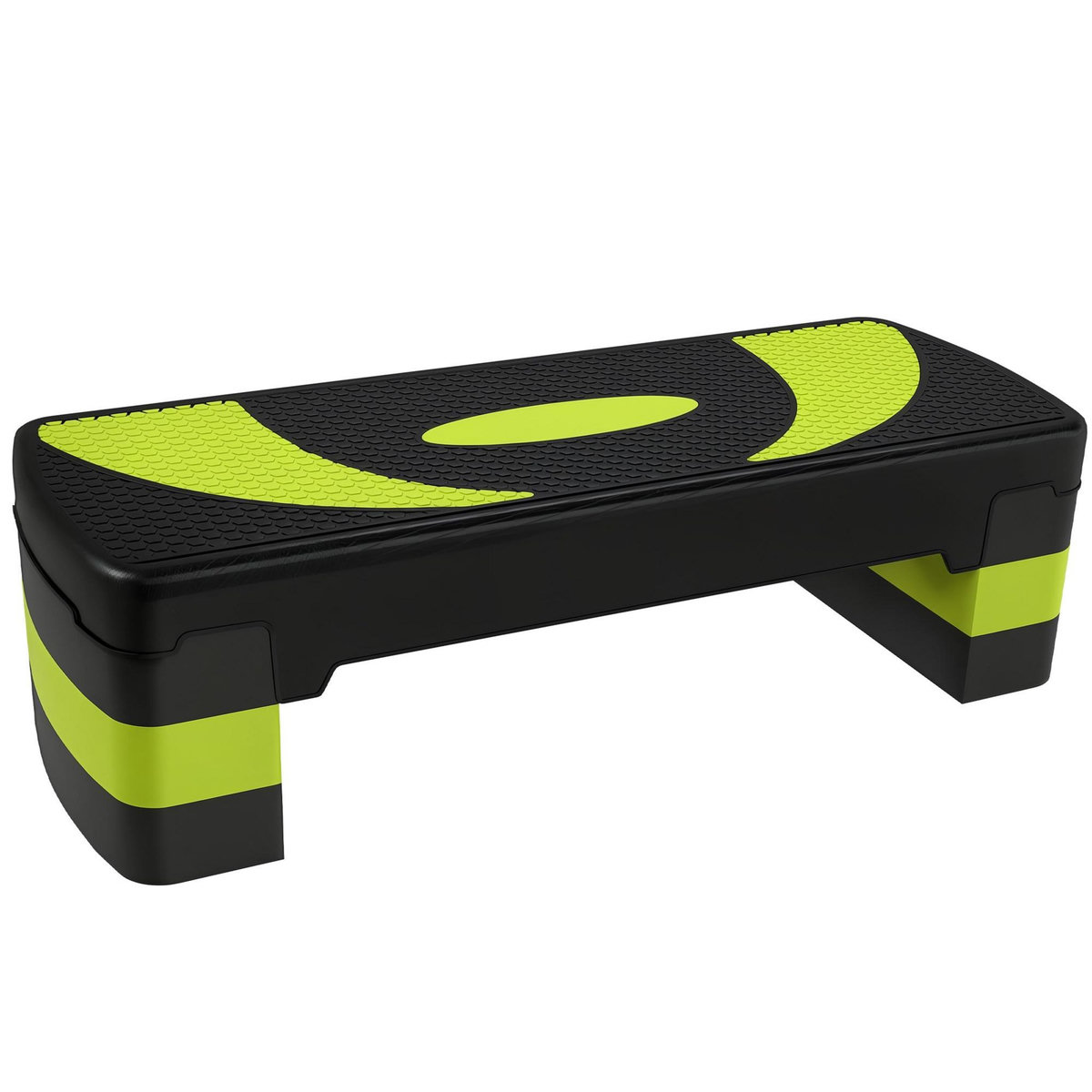 HOMCOM Stepper Fitness Aérobic hauteur réglable surface antidérapante 80 x 31 x 20 cm noir vert