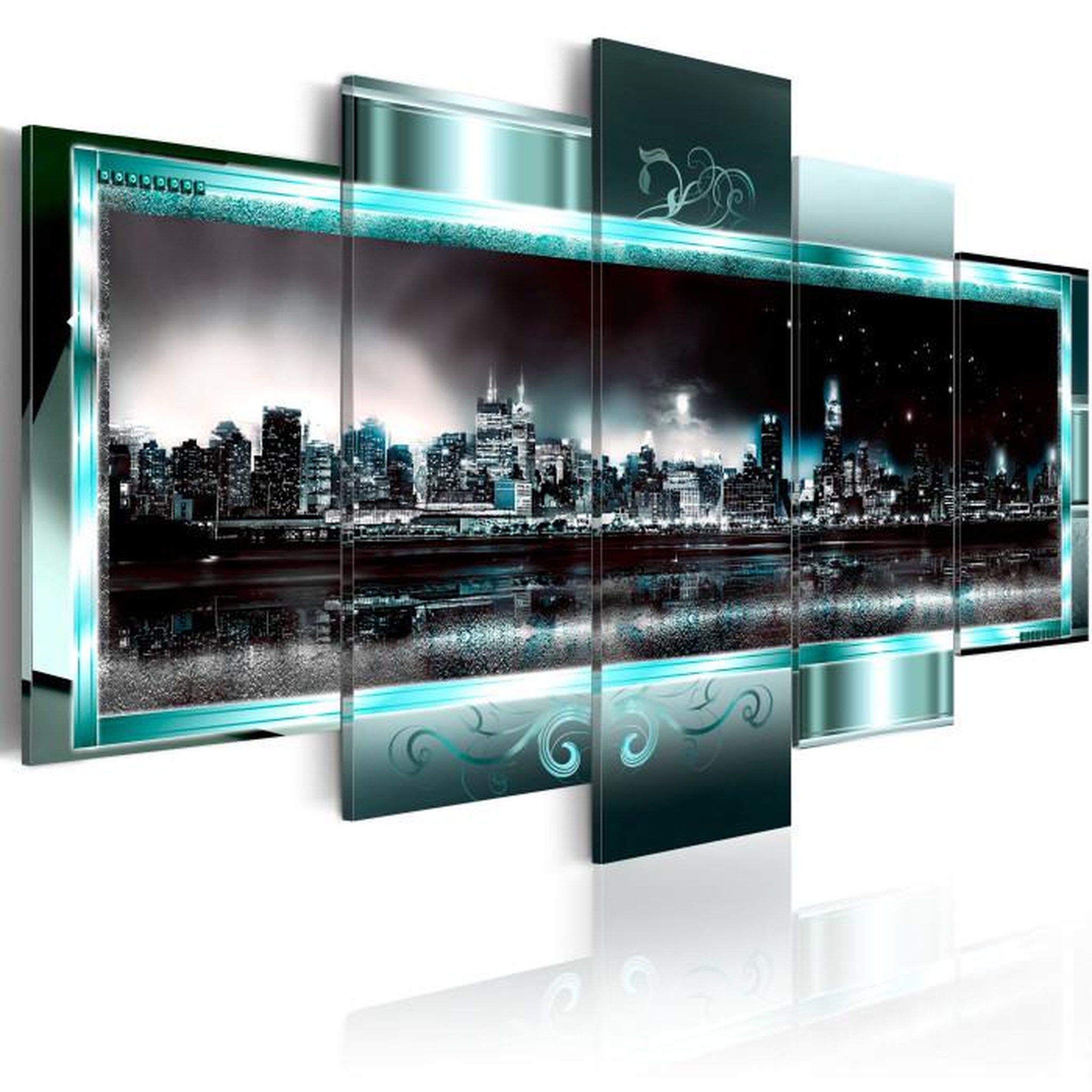 Paris Prix Tableau  New York Turquoise : la Nuit étoilée. Coloris disponibles : Multicolore
