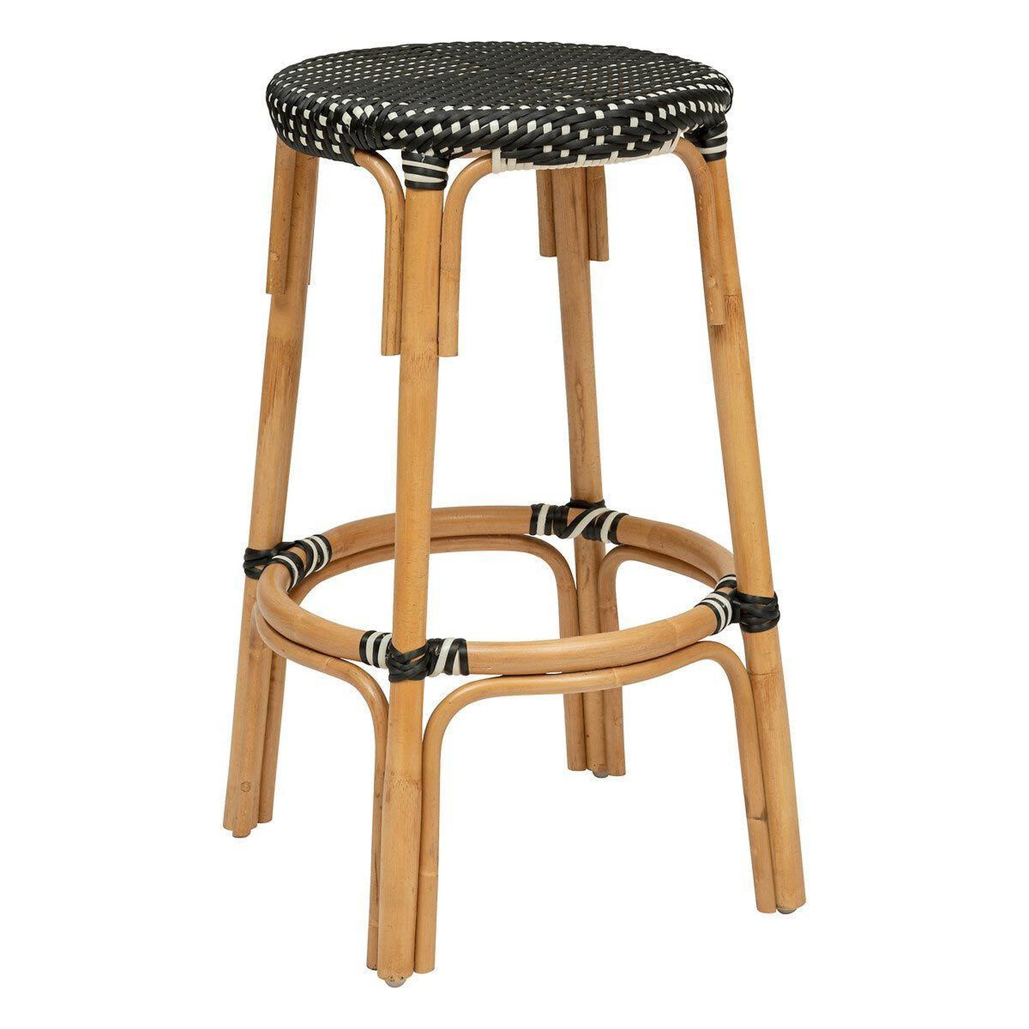 Voir la diapositive 1 : ATMOSPHERA Tabouret de bar bistrot en rotin  trecia  66cm noir
