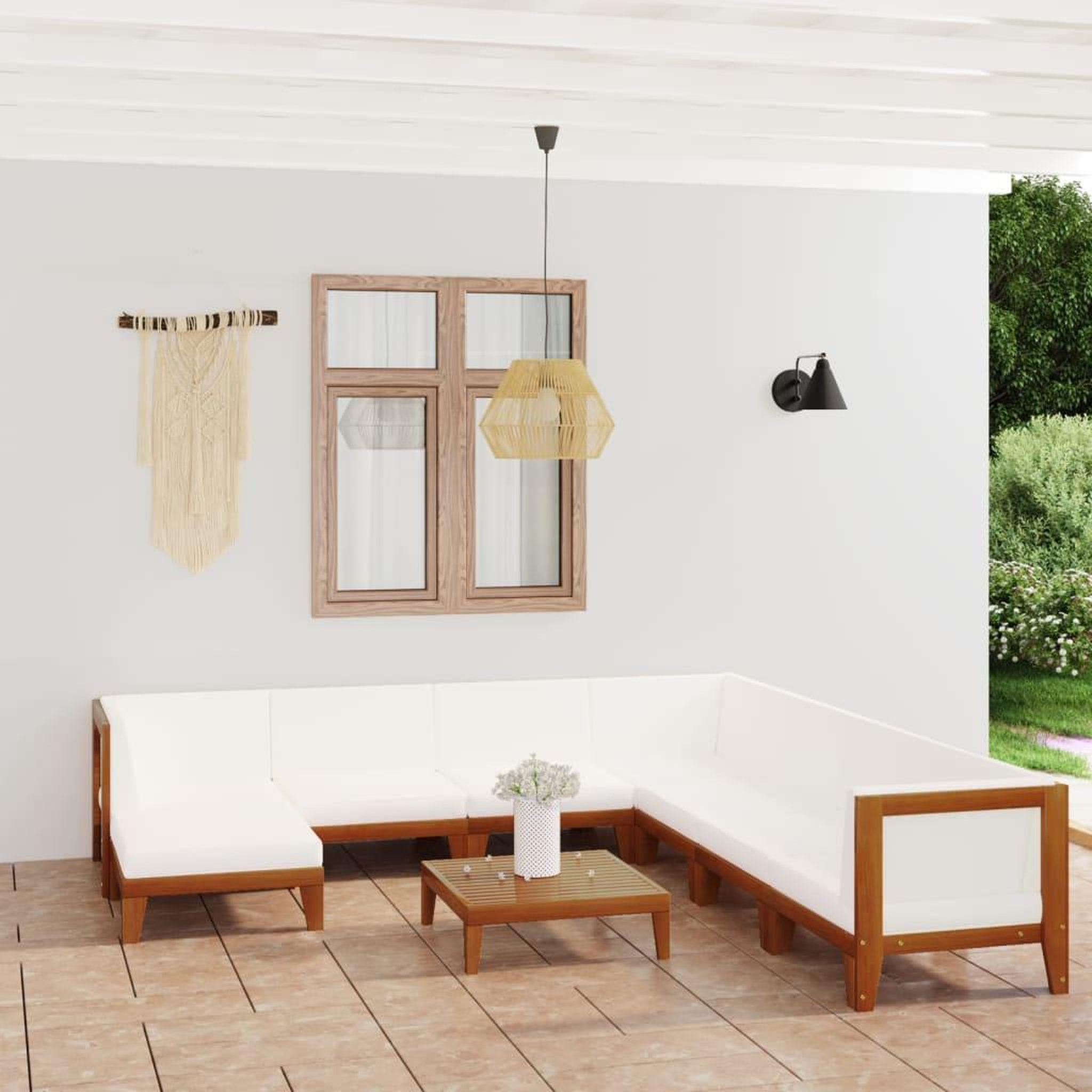 Voir la diapositive 1 : VIDAXL Salon de jardin 9 pcs avec coussins Bois d'acacia solide