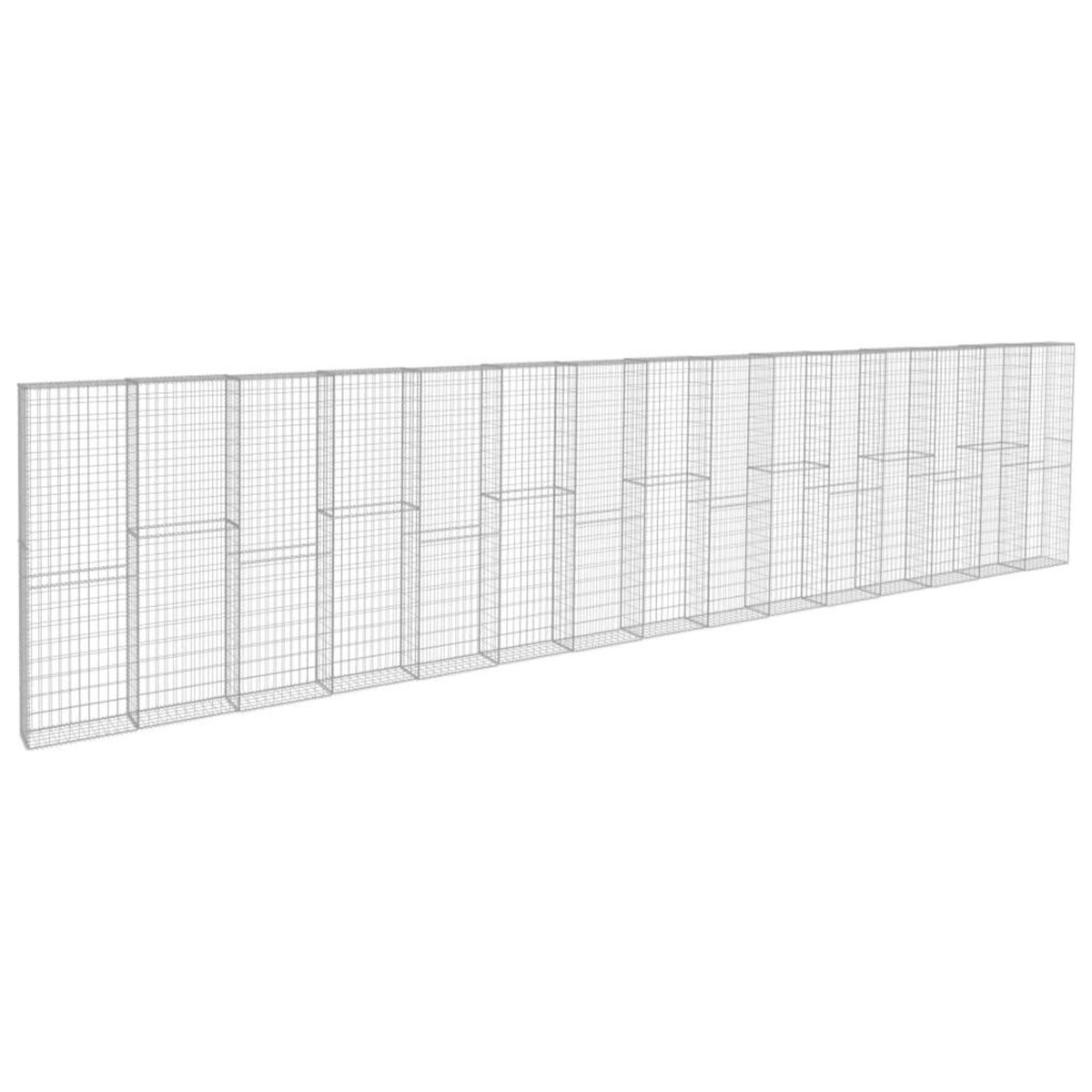 VIDAXL Mur a gabion avec couvercles Acier galvanise 900x50x200 cm