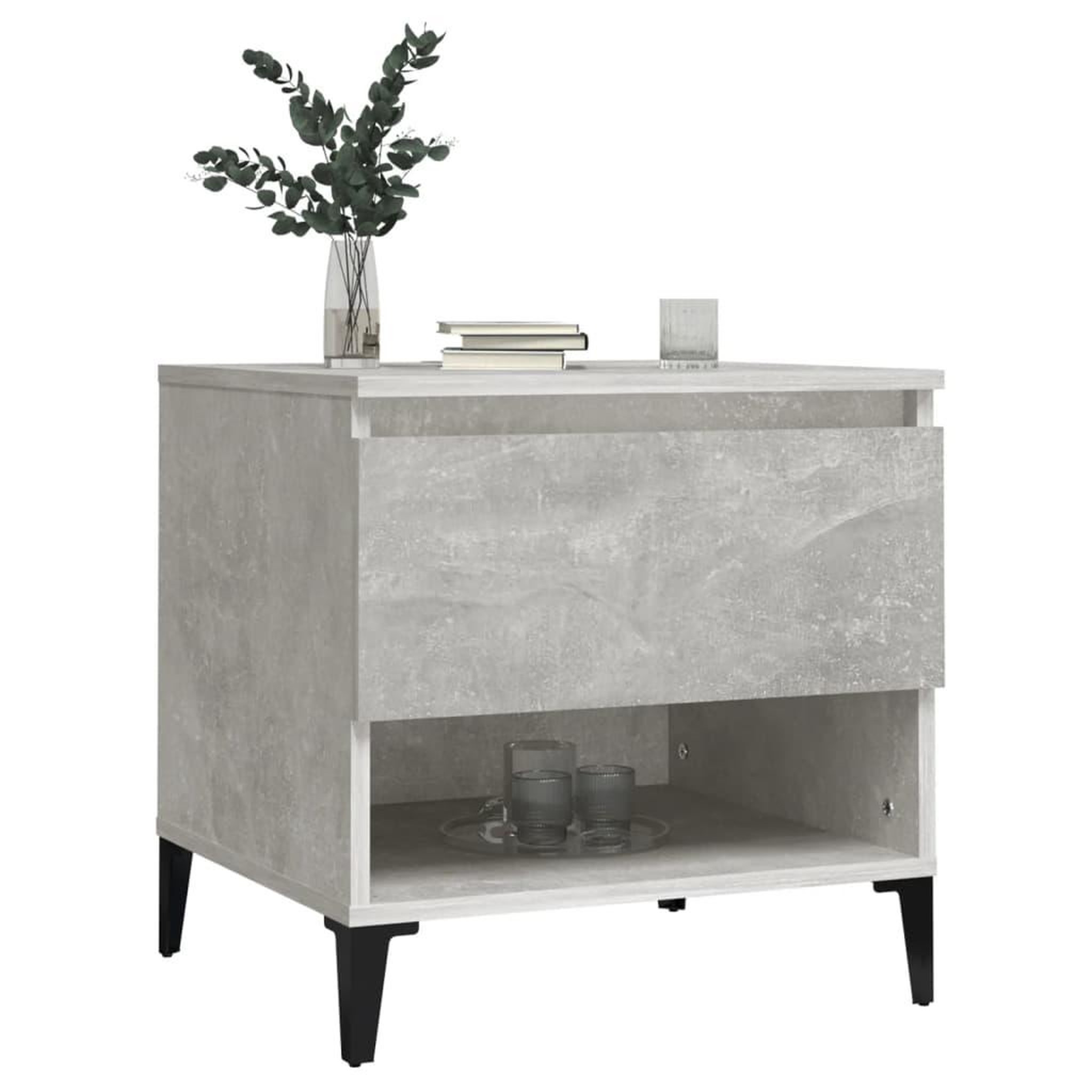 Voir la diapositive 4 : VIDAXL Tables d'appoint 2 pcs Gris beton 50x46x50 cm Bois d'ingenierie
