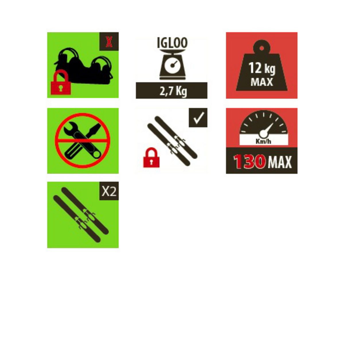 MENABO Porte-skis magnétique Igloo 