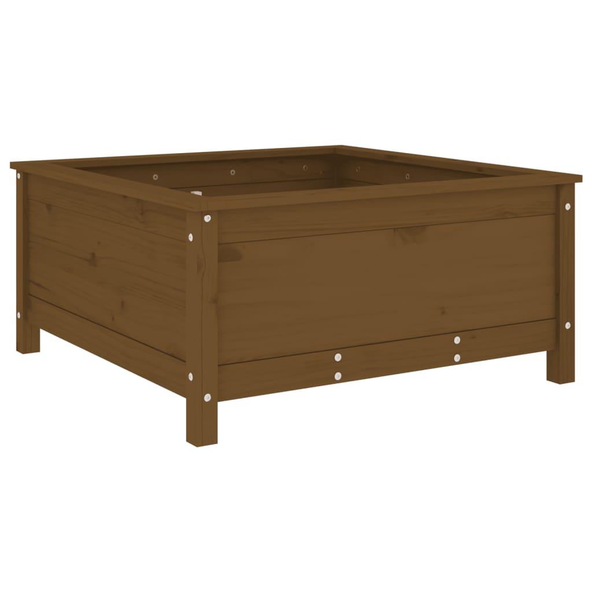 Voir la diapositive 2 : VIDAXL Jardiniere marron miel 82,5x82,5x39 cm bois massif de pin