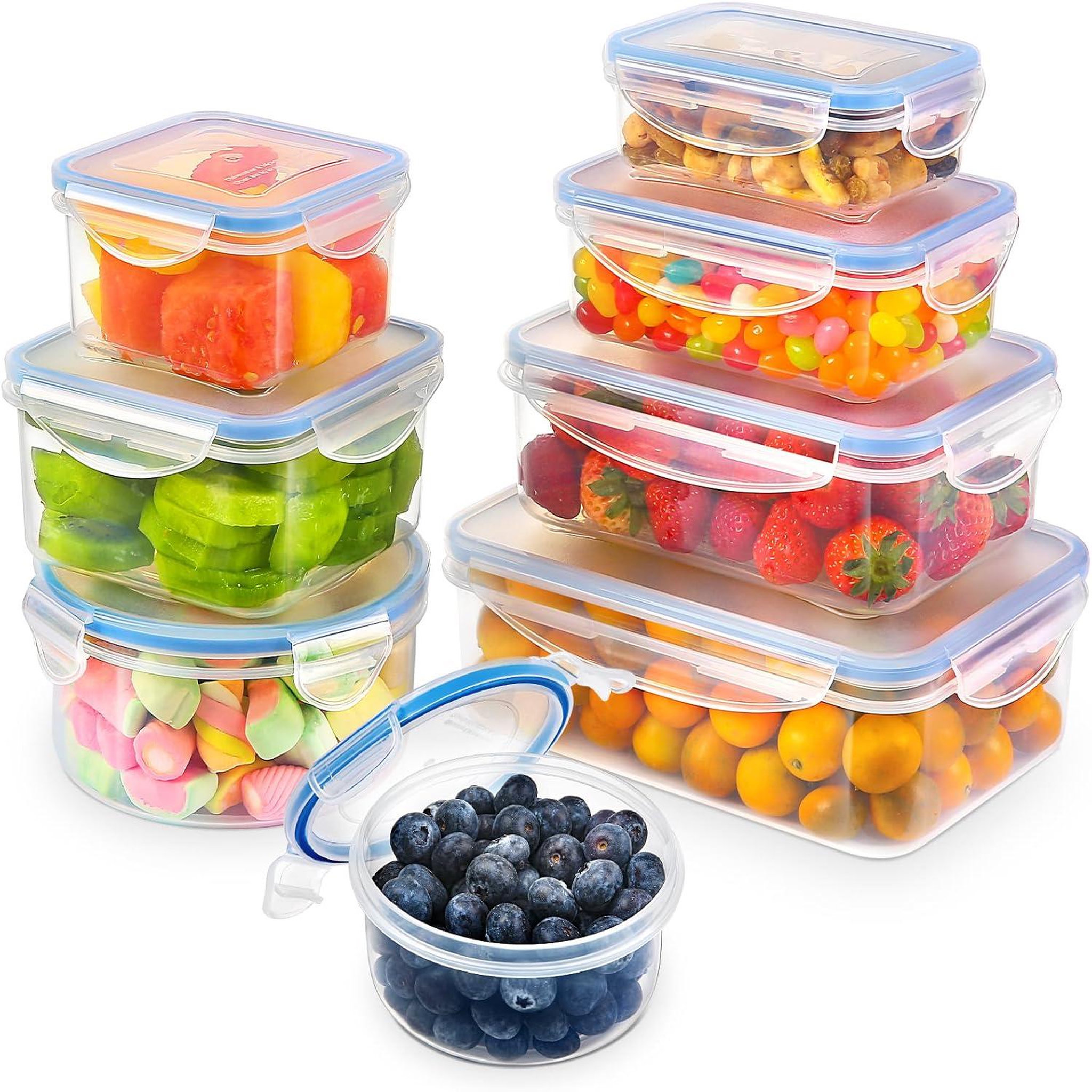 YASHE Boîtes alimentaires, 16 pièces, 8 récipients, 5,54 L