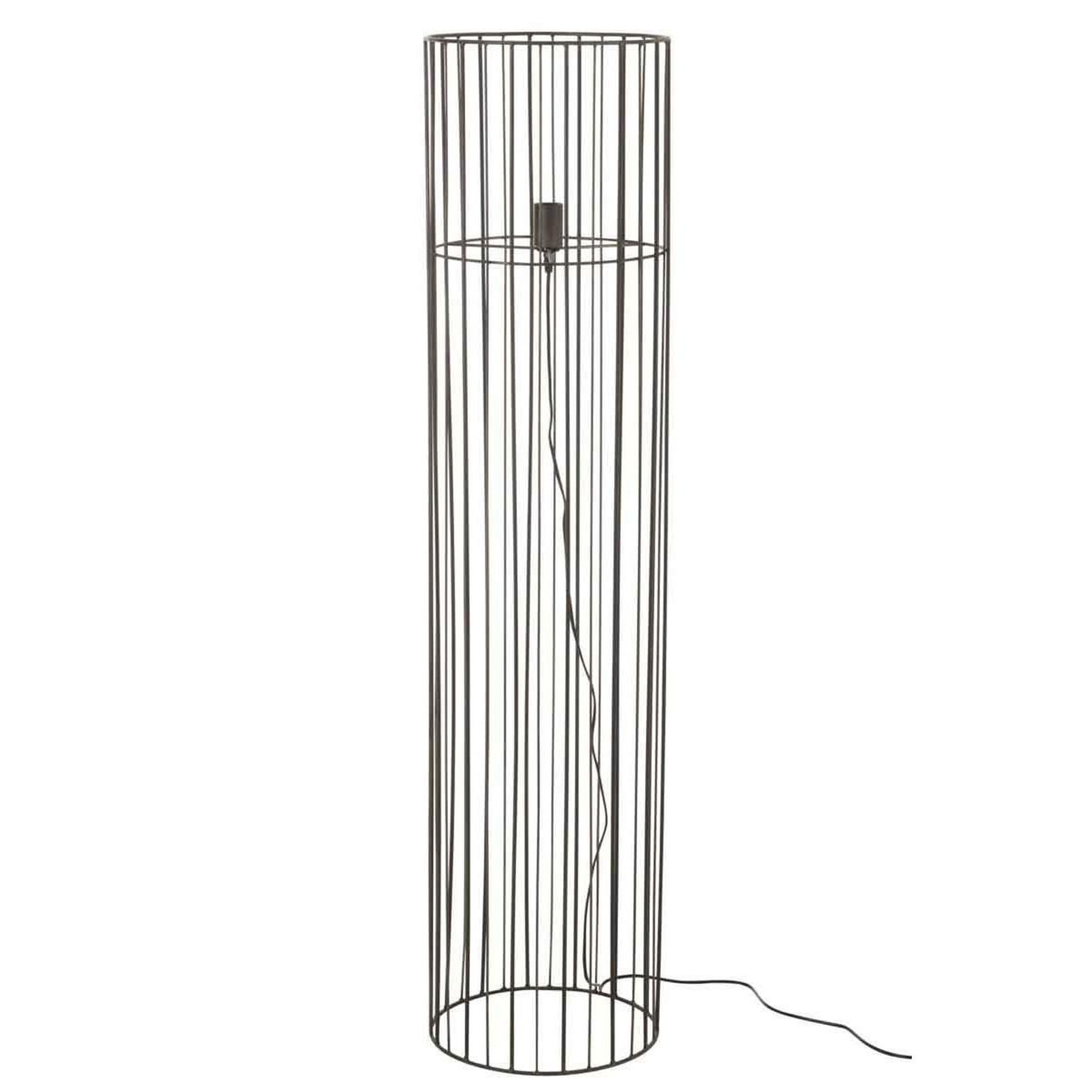 Voir la diapositive 1 : J-LINE Lampadaire sur Pied en Métal  Cylindre  59cm Noir