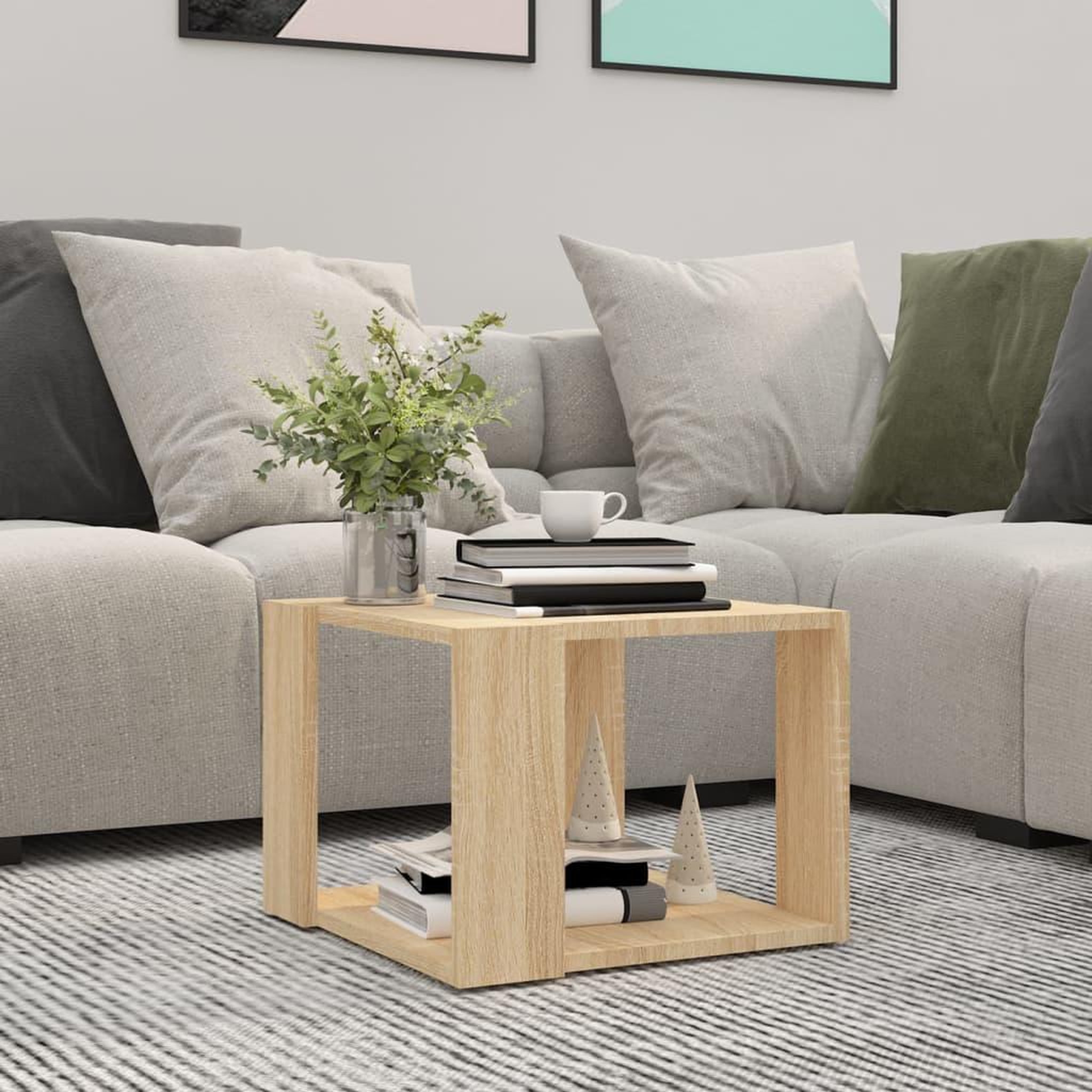 Voir la diapositive 1 : VIDAXL Table basse Chene sonoma 40x40x30 cm Bois d'ingenierie