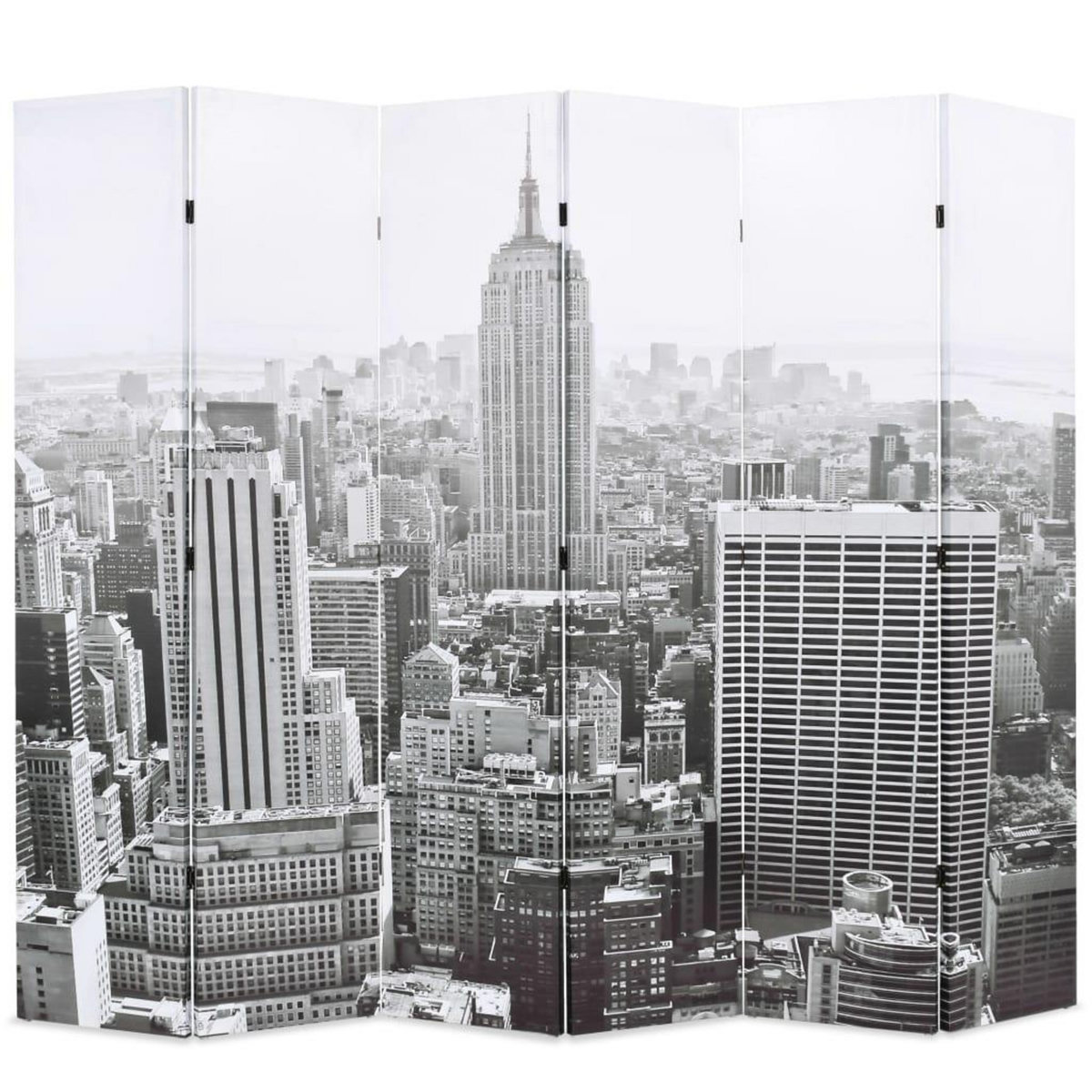 VIDAXL Cloison de separation pliable 228x170 cm New York Noir et blanc