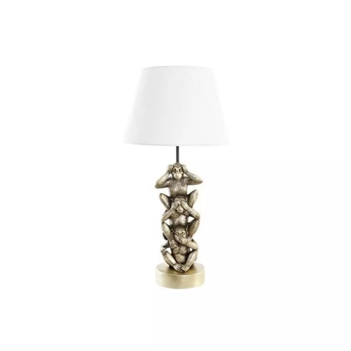 MARKET24 Lampe de bureau DKD Home Decor Doré Blanc Colonial 220 V 50 W Singe (30 x 30 x 61 cm)