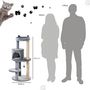 Voir la diapositive 3 : PAWHUT Arbre à chats multi-équipements griffoirs grattoirs plateformes niche jeu boule suspendue Ø 48 x 104H cm gris