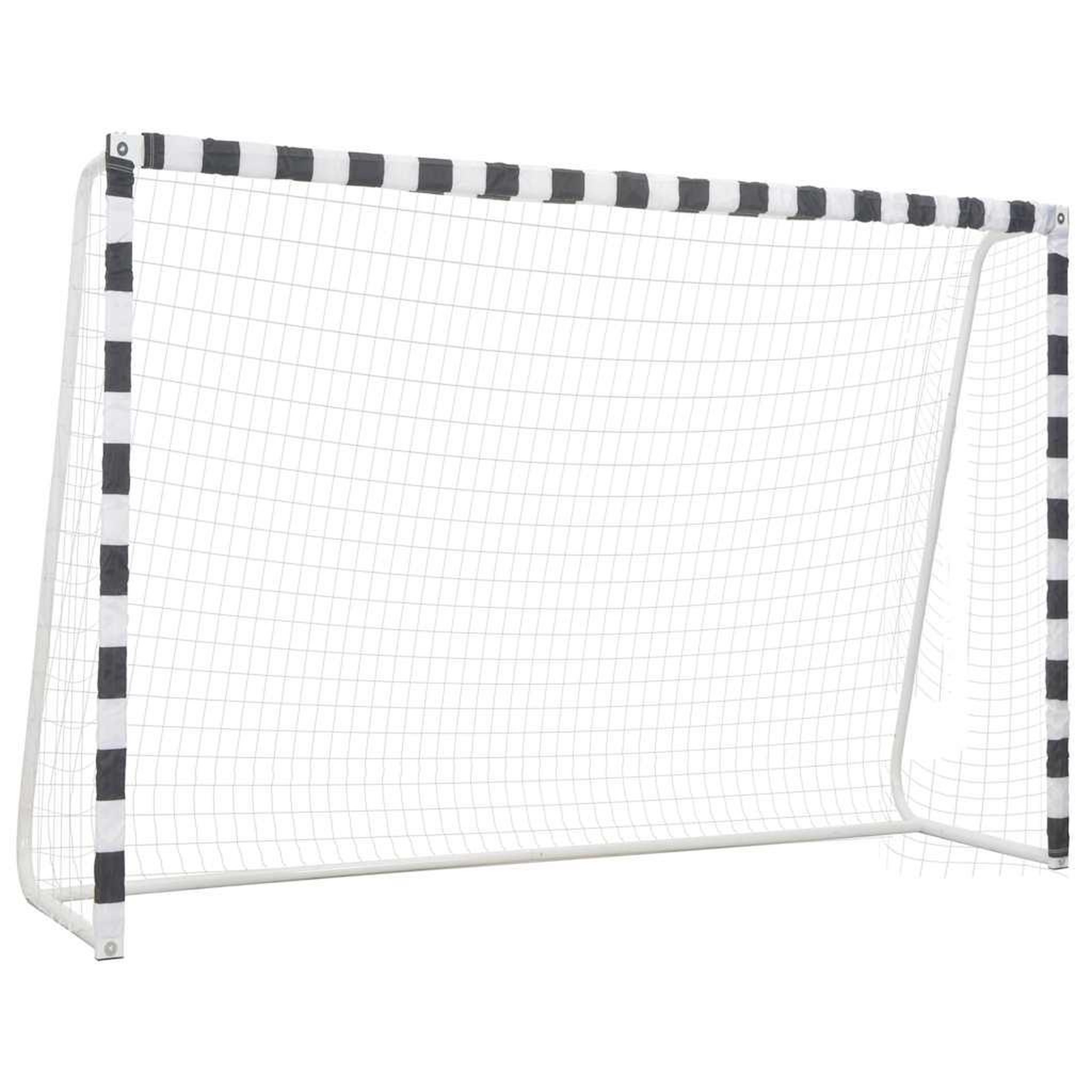 VIDAXL But de football 300x200x90 cm Metal Noir et blanc