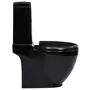VIDAXL Toilette en ceramique ecoulement d'eau a l'arriere noir