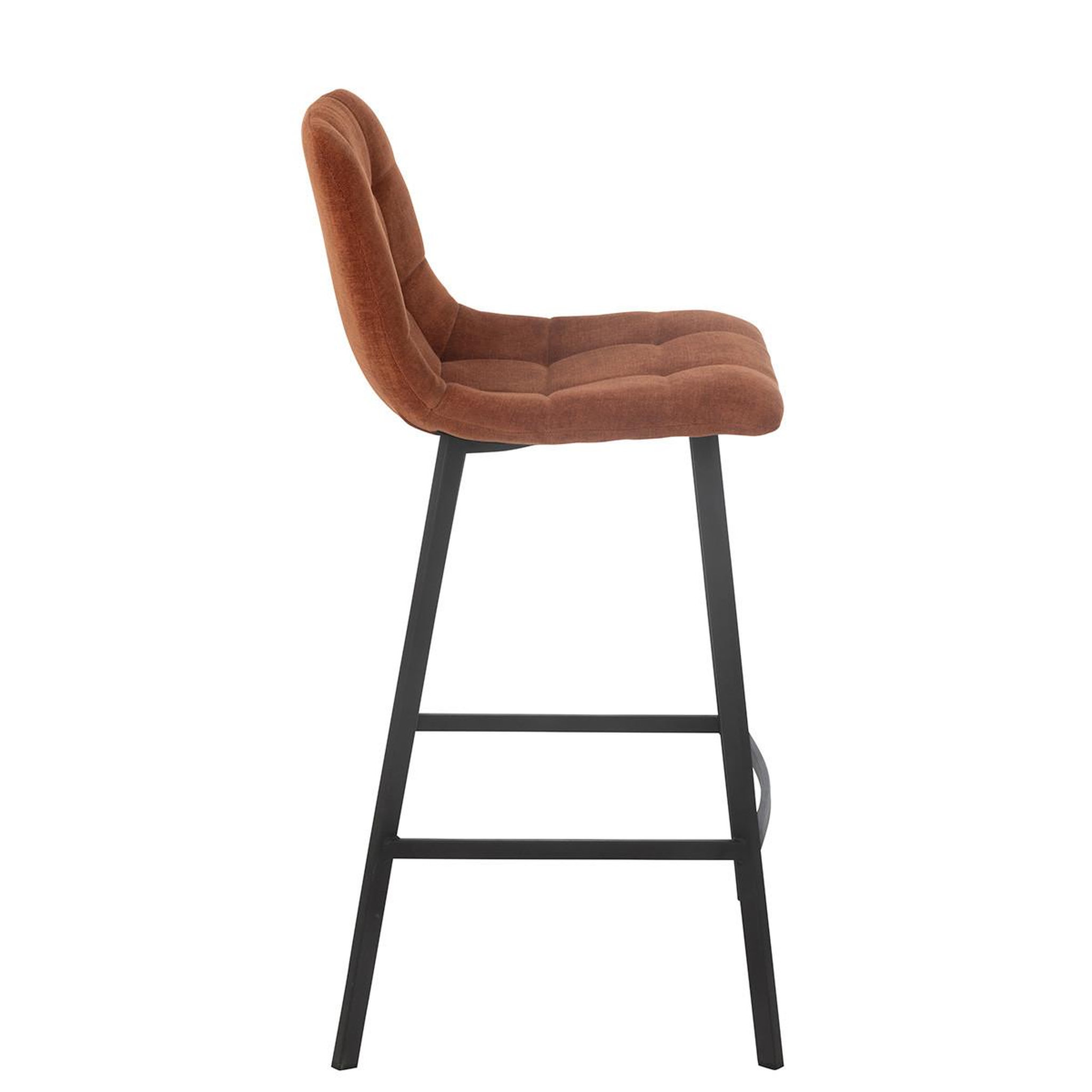 Voir la diapositive 3 : J-LINE Chaise de Bar Matelassée  Kent  95cm Rouille