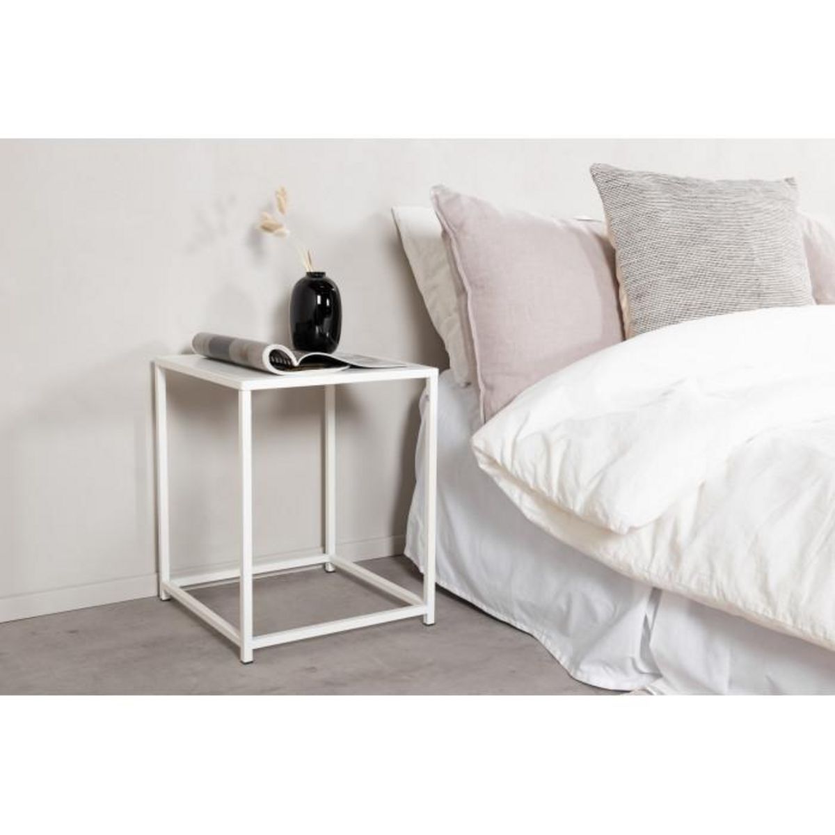 Paris Prix Table d'Appoint en Métal  Staal  45cm Blanc