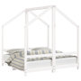 Voir la diapositive 2 : VIDAXL Cadre de lit pour enfant blanc 2x(70x140) cm bois de pin massif