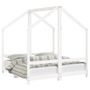 Voir la diapositive 2 : VIDAXL Cadre de lit pour enfant blanc 2x(70x140) cm bois de pin massif