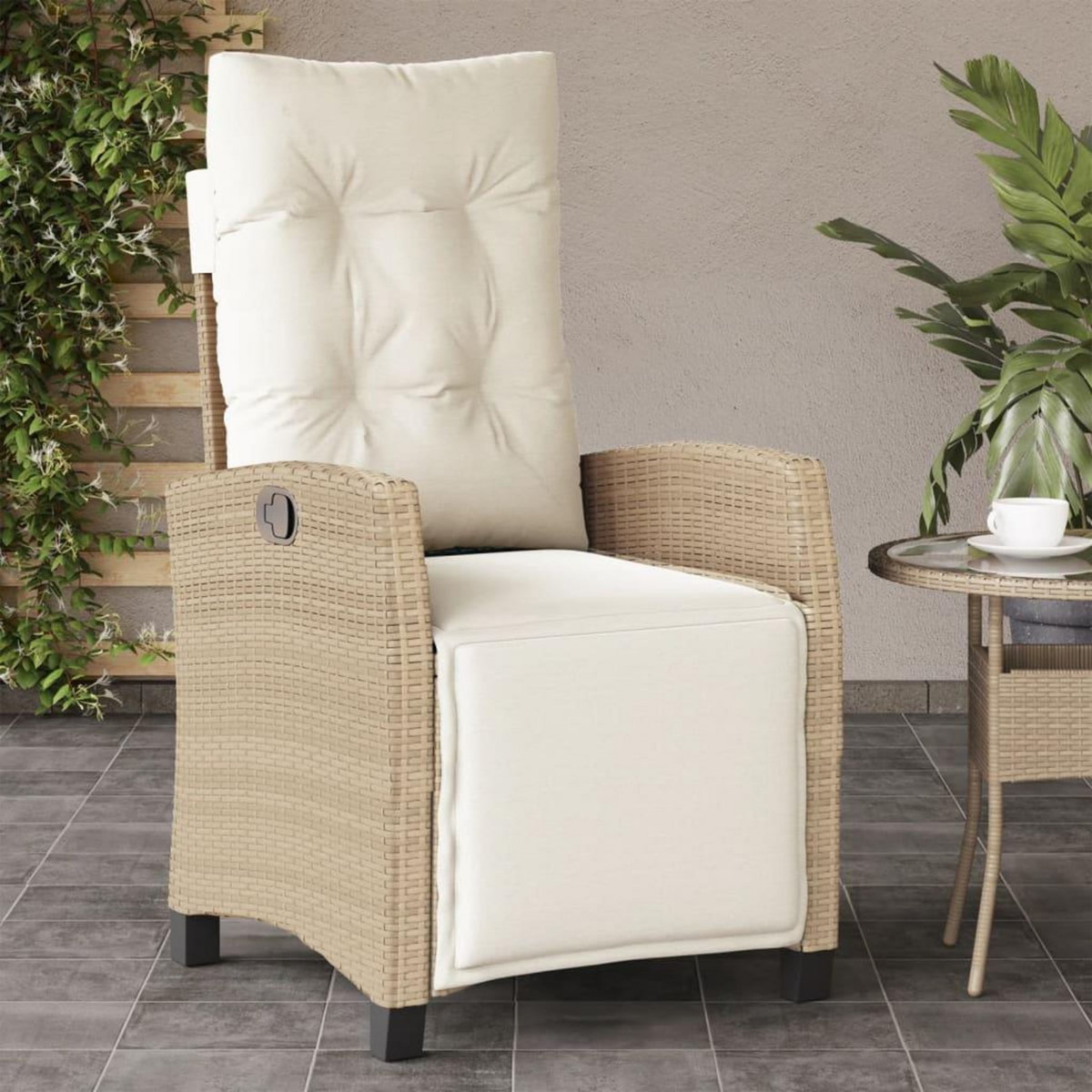VIDAXL Chaises inclinables de jardin lot de 2 avec repose-pied rotin