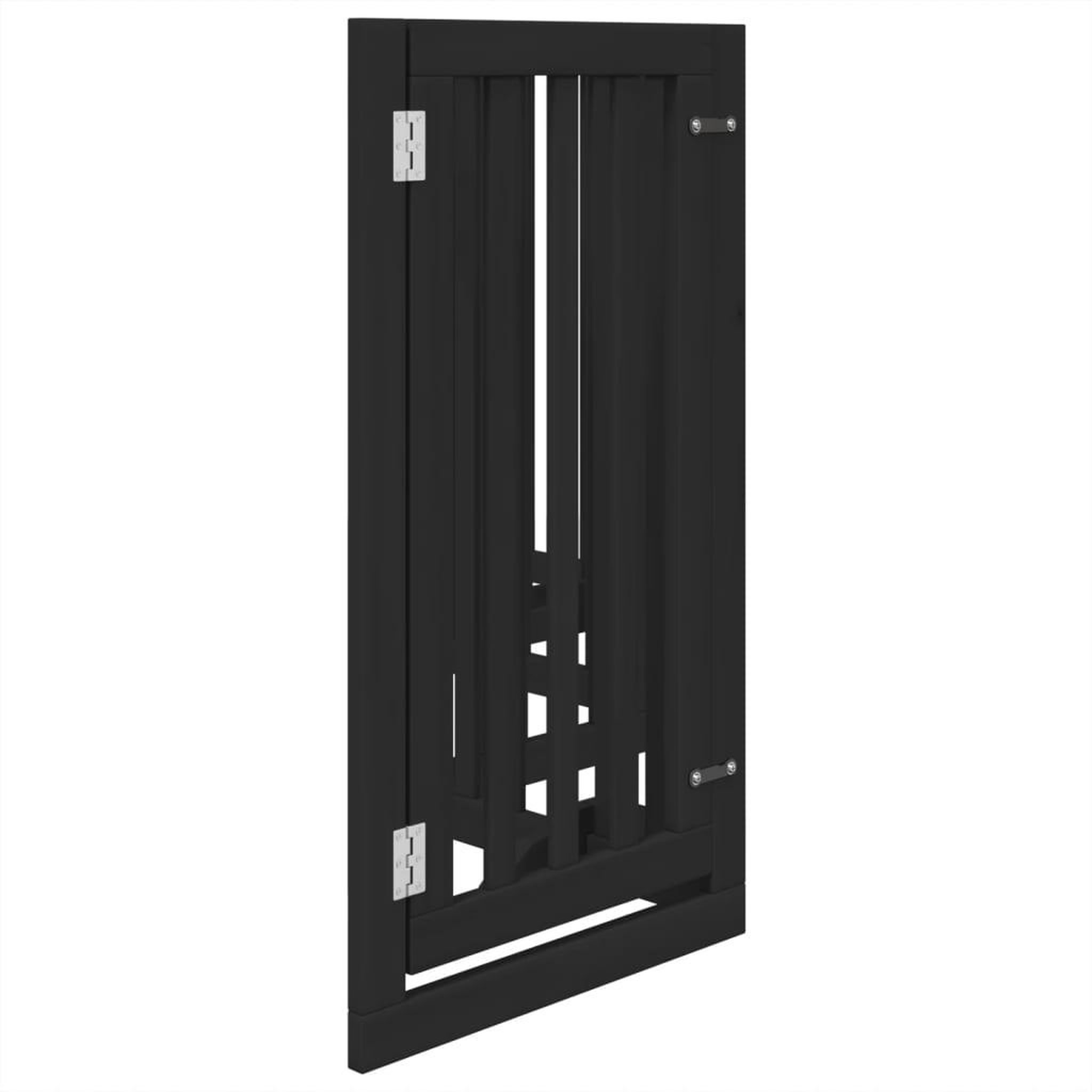 Voir la diapositive 5 : VIDAXL Barriere pour chiens et porte 6 panneaux noir bois de peuplier