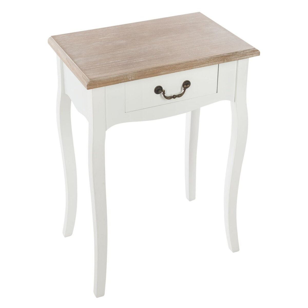 ATMOSPHERA Table de chevet Chrysa L. 47 x H. 65 cm Blanc pas