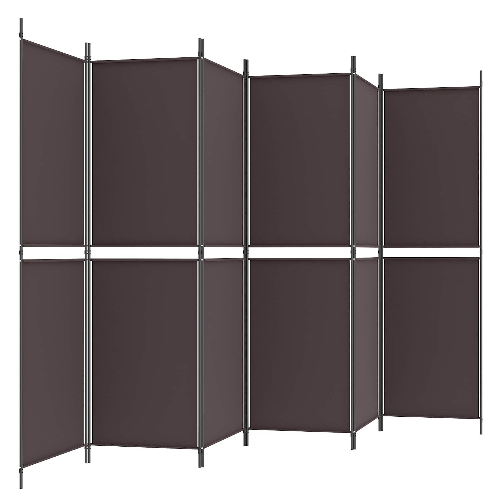 Voir la diapositive 4 : VIDAXL Cloison de separation 6 panneaux marron 300x180 cm tissu