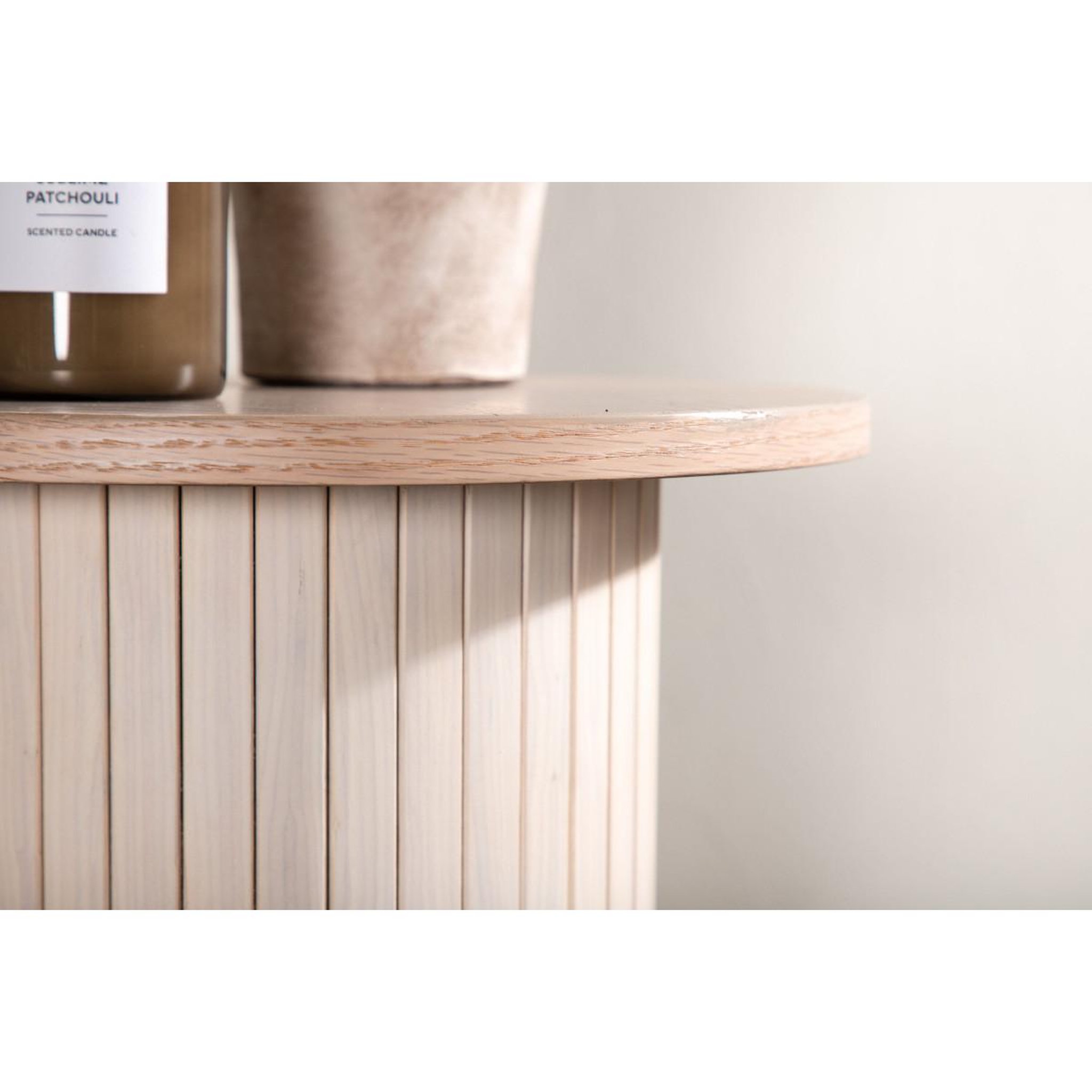 Voir la diapositive 5 : Paris Prix Table d'appoint design nervuré  bianca  65cm naturel