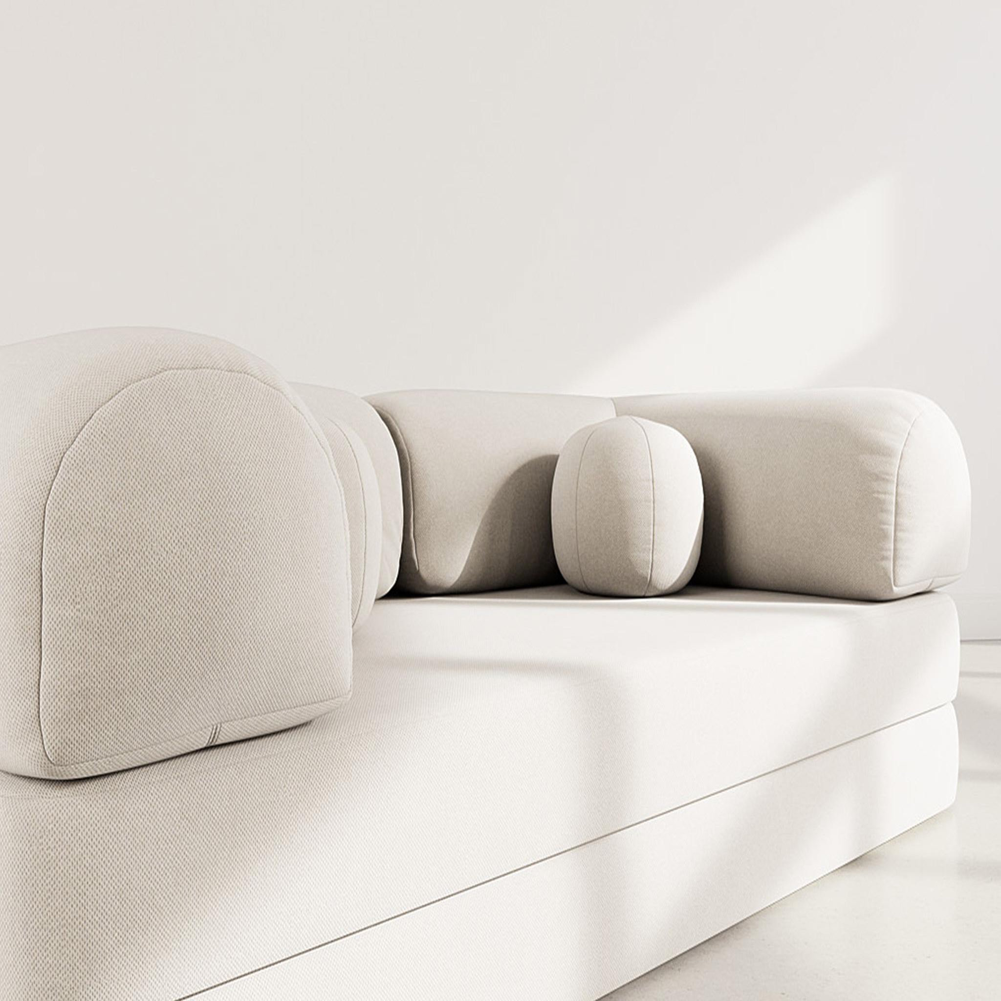 Voir la diapositive 4 : BEST MOBILIER Nebula - canapé 3 places convertible en velours texturé