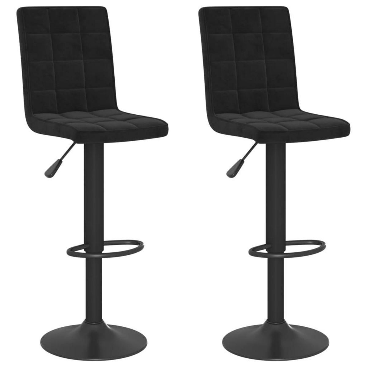 VIDAXL Tabourets de bar lot de 2 noir velours