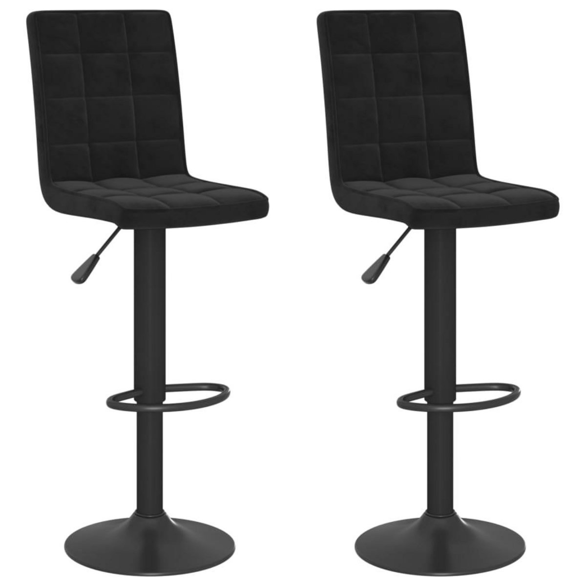 VIDAXL Tabourets de bar lot de 2 noir velours
