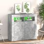 Voir la diapositive 4 : VIDAXL Buffet avec lumieres LED gris beton 80x35x75 cm