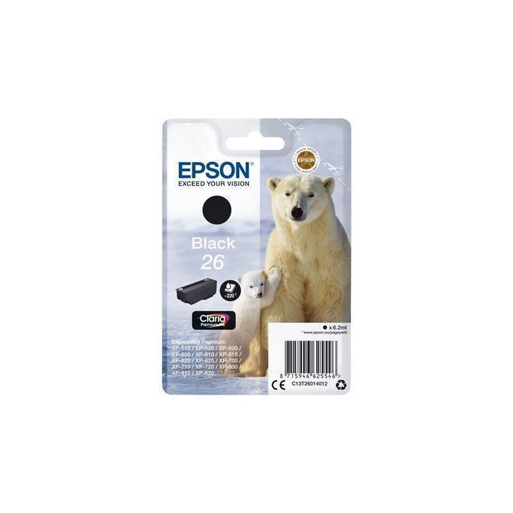 Voir la diapositive 2 : Epson EPSON Cartouche T2601 - Ours polaire - Noir