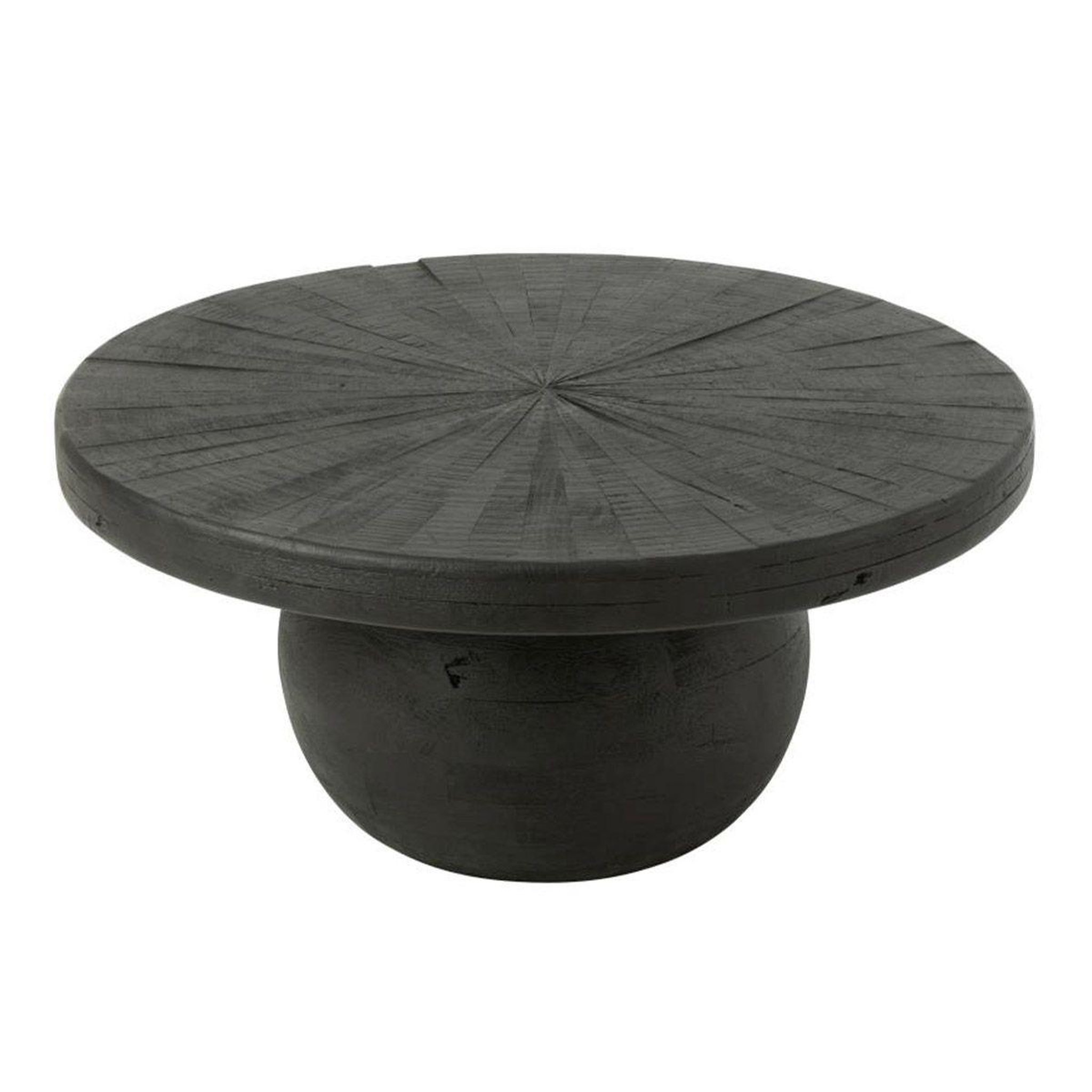 Voir la diapositive 1 : J-LINE Table basse ronde en bois  shanil  80cm noir