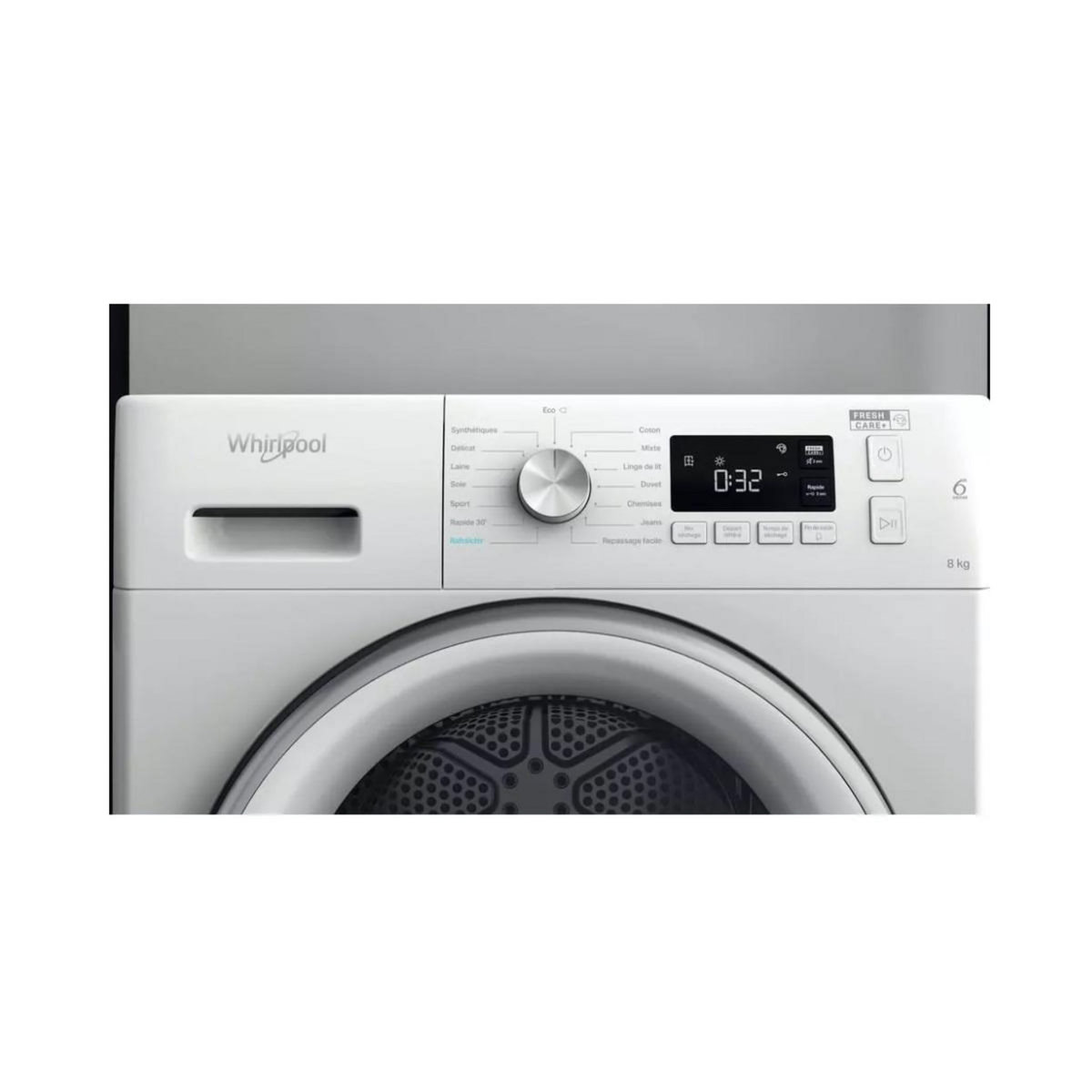 Whirlpool Sèche-linge pompe à chaleur 60cm 8kg blanc - FFTM1182WSFRR
