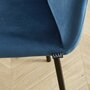 ELLE DECORATION Lot de 2 chaises en velours bleu canard piètement en métal noir - Collection Sophie - ELLE DÉCORATION