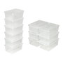 Voir la diapositive 3 : tectake Lot de 24 boîtes de rangement plastique pour chaussures avec couvercle blanc transparent