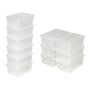 Voir la diapositive 3 : tectake Lot de 24 boîtes de rangement plastique pour chaussures avec couvercle blanc transparent