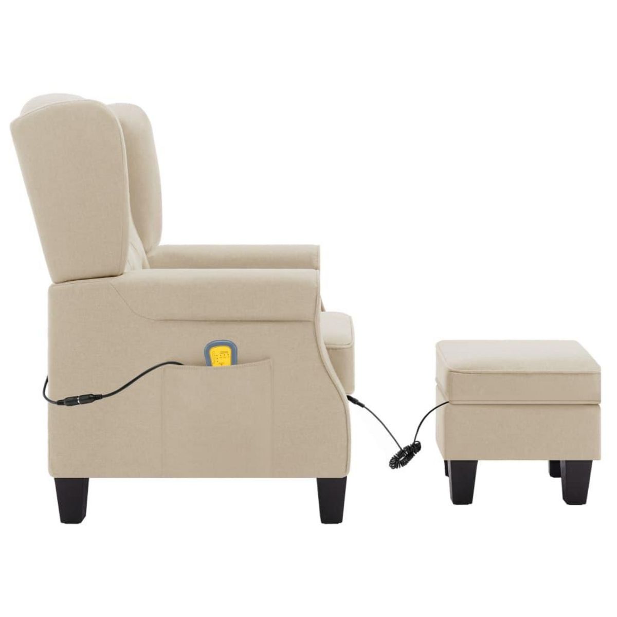 VIDAXL Fauteuil de massage avec repose-pied Creme Tissu