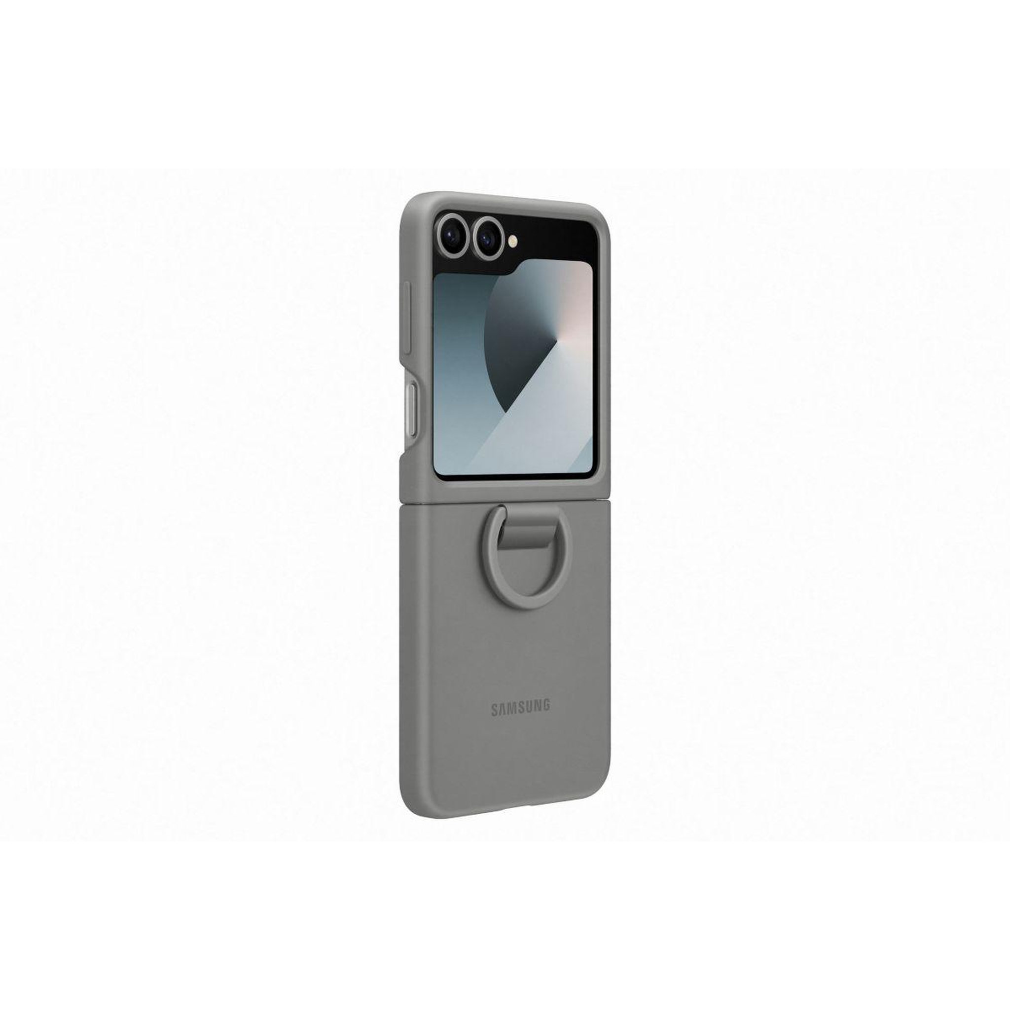 Voir la diapositive 5 : Samsung Coque z flip6 silicone gris avec anneau