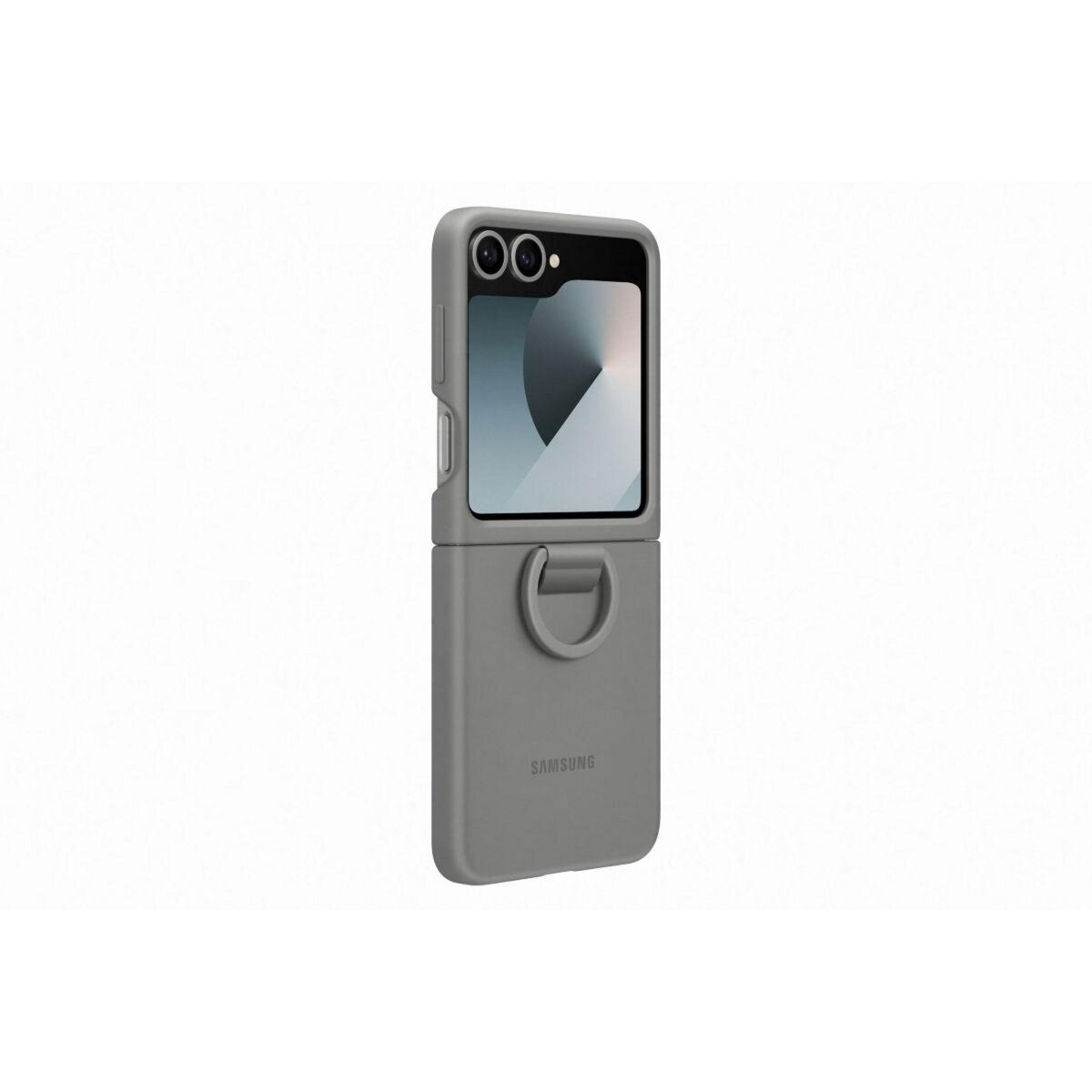 Samsung Coque Z Flip6 silicone Gris avec anneau
