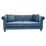 Voir la diapositive 1 : Paris Prix Canapé 3 Places en Velours  Chesterfield  217cm Bleu