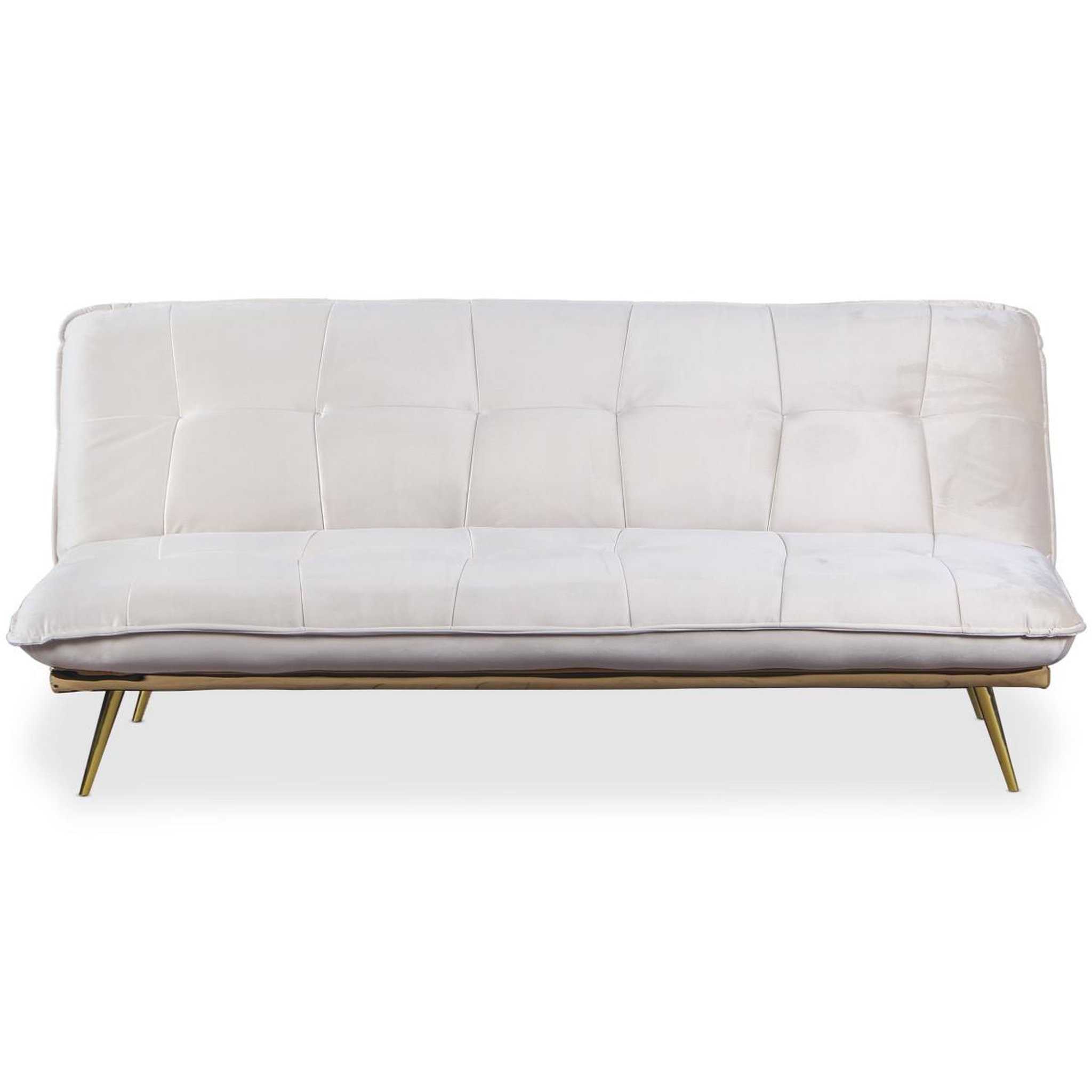 Voir la diapositive 2 : Paris Prix Canapé convertible en velours  floran  182cm beige
