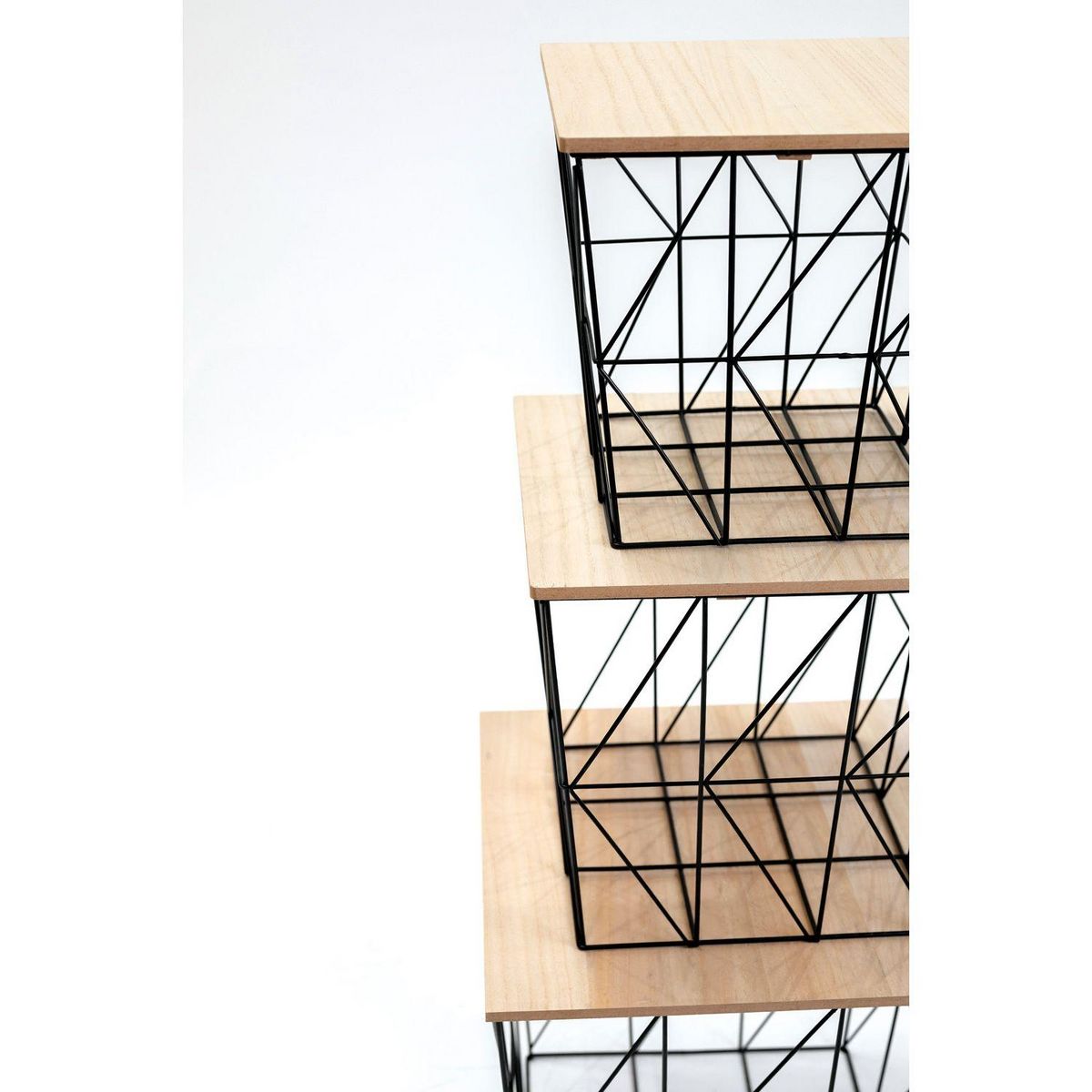 KB8 Lot de 3 tables d'appoint ou tables gigogne en MDF et Métal