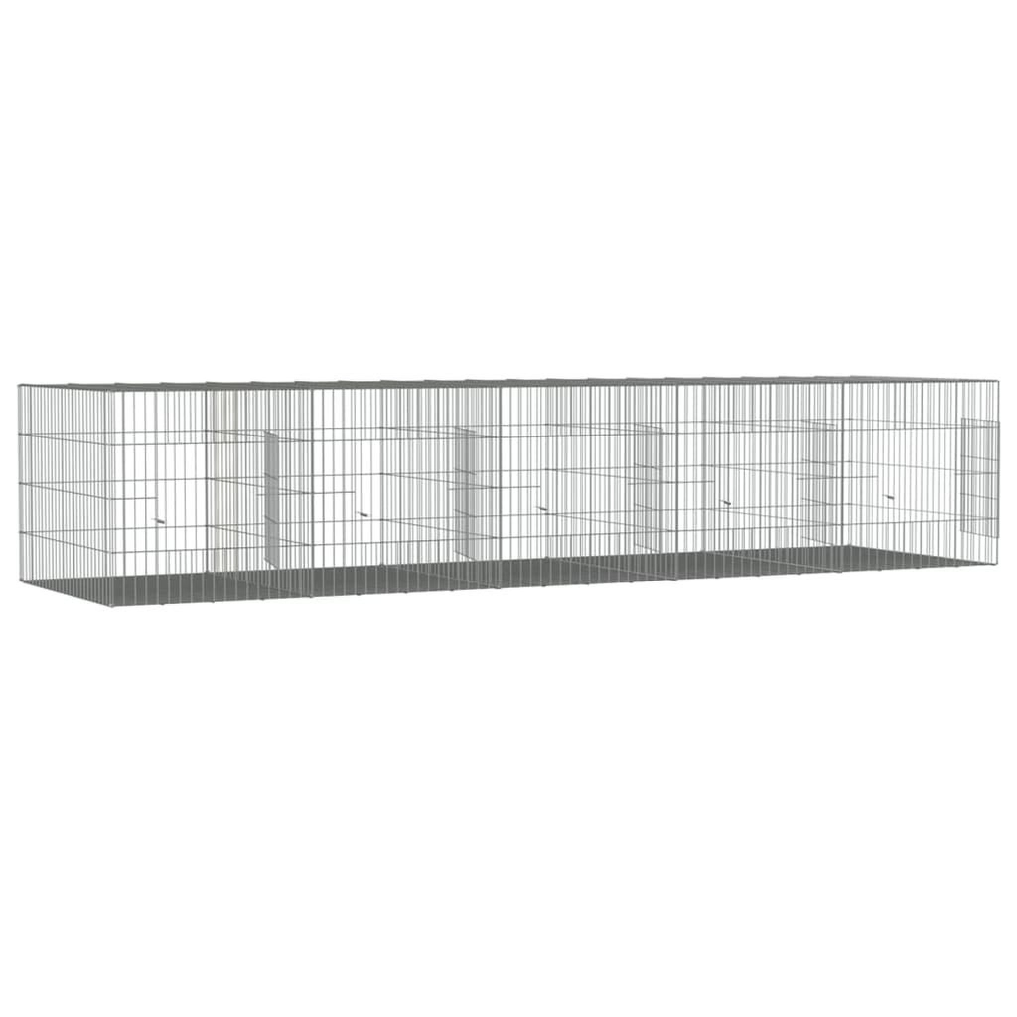 Voir la diapositive 4 : VIDAXL Cage a lapin 5 panneaux 273x79x54 cm Fer galvanise
