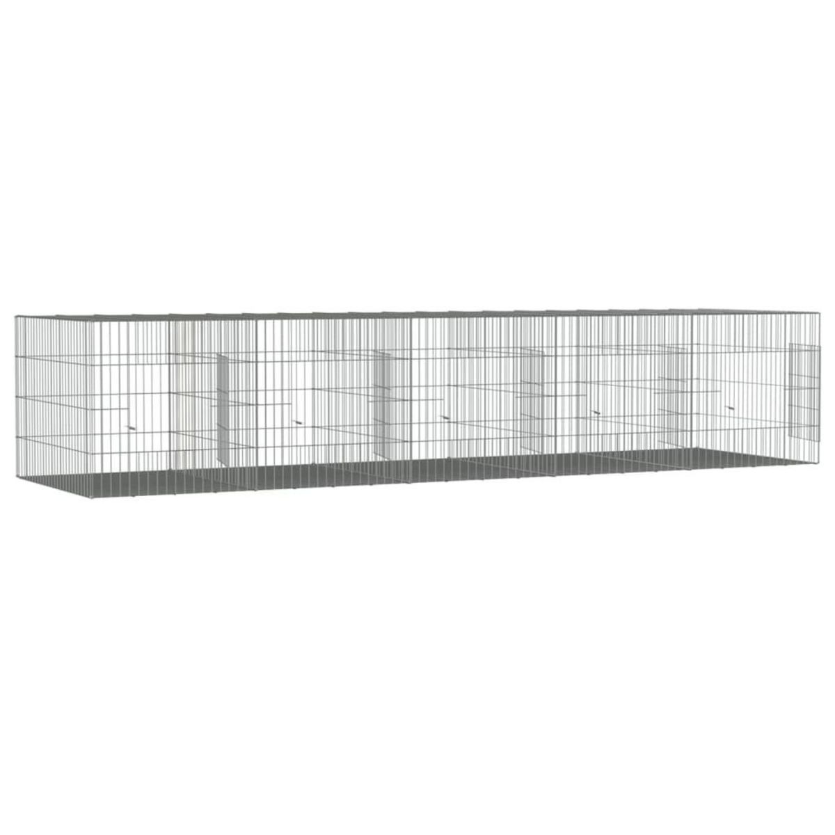 VIDAXL Cage a lapin 5 panneaux 273x79x54 cm Fer galvanise