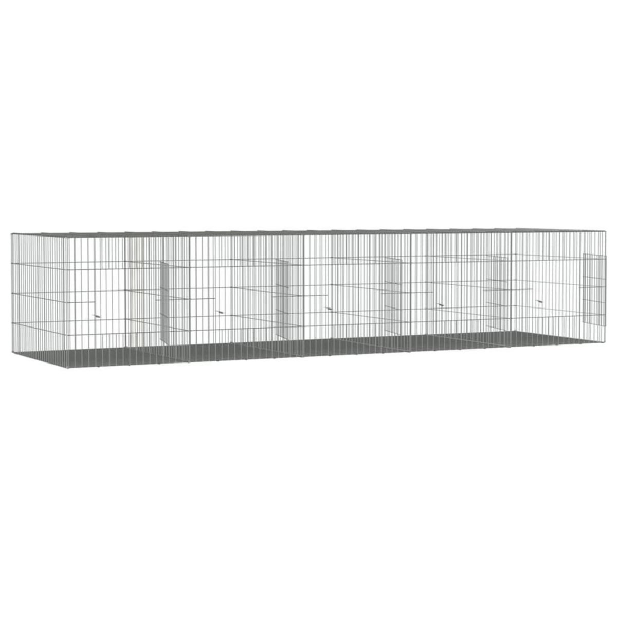 VIDAXL Cage a lapin 5 panneaux 273x79x54 cm Fer galvanise