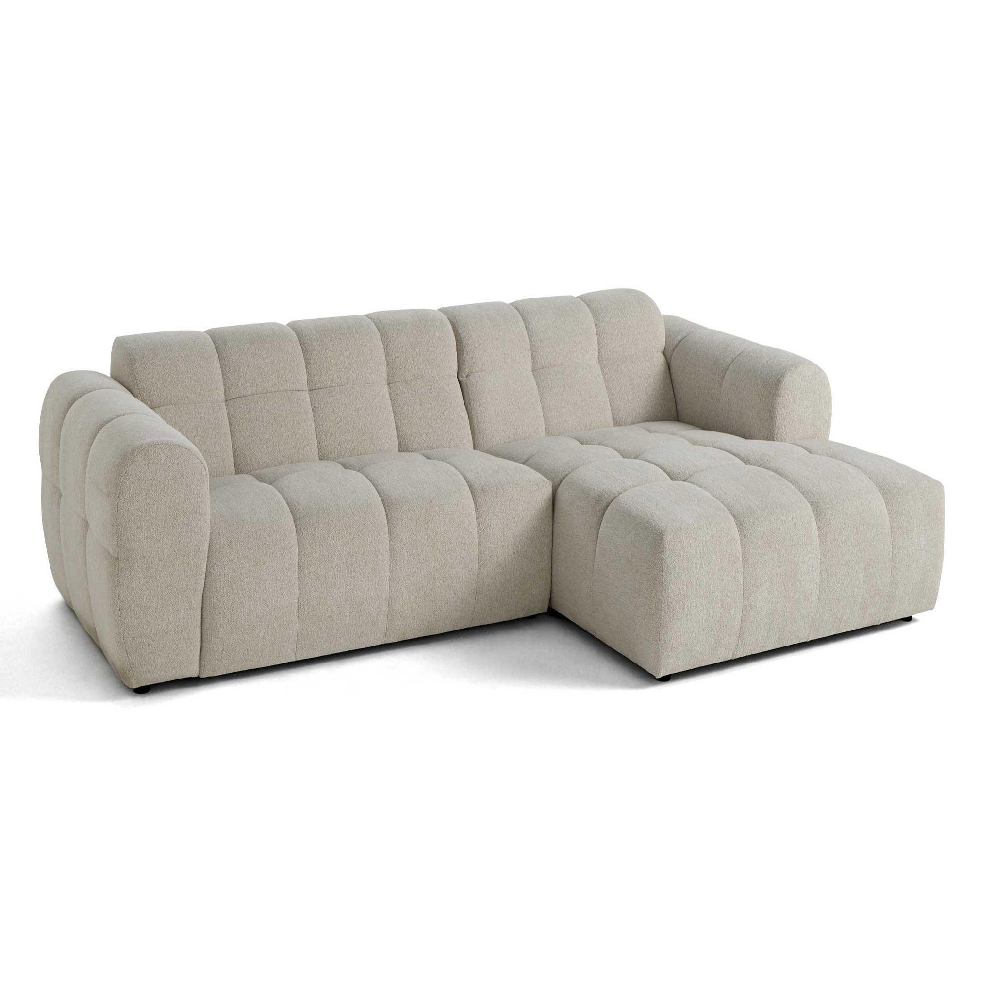 Voir la diapositive 4 : LISA DESIGN Ray - canapé d'angle droit - 4 places - en tissu texturé