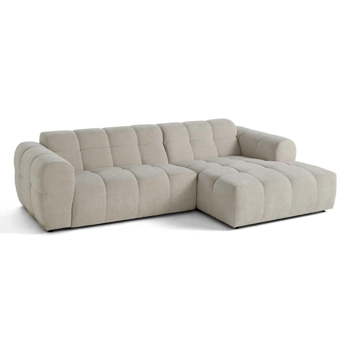 LISA DESIGN Ray - canapé d'angle droit - 4 places - en tissu texturé